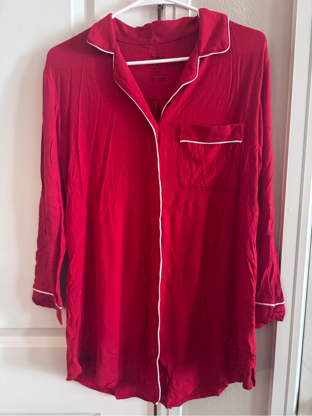 Auden Red Nightshirt with White Trim